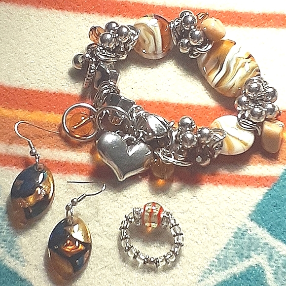 Jewelry - 4 for $25- Handmade Glass Jewelry Harlequin Set.